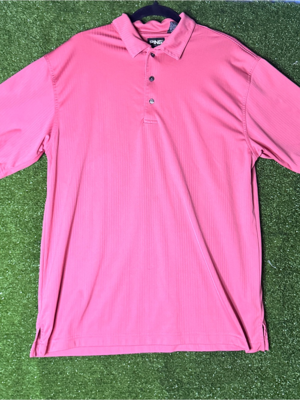 PING Men's L Casual Golf Polo Dusty Rose EUC